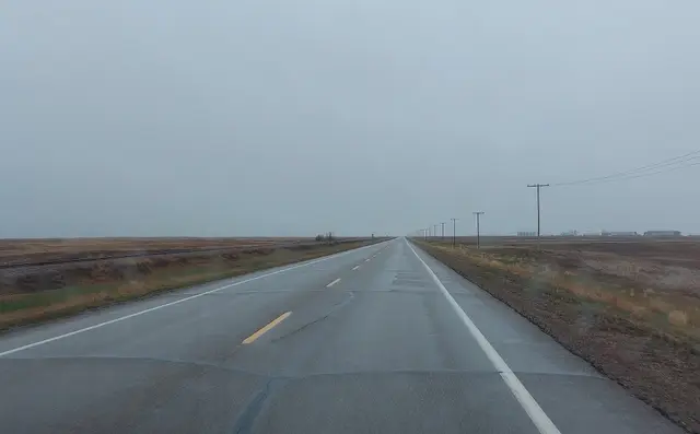 Highway 42 across the prairie